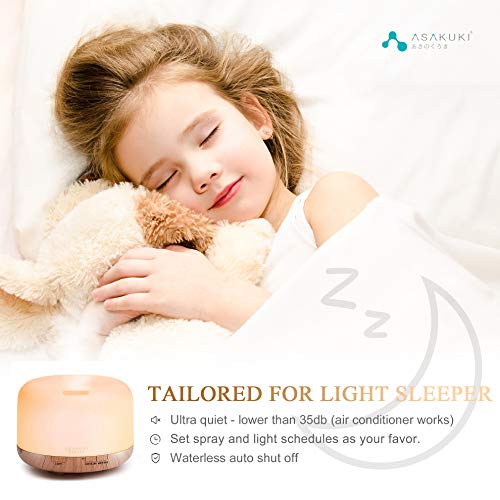 ASAKUKI Smart Wi-Fi Essential Oil Diffuser: Alexa-Compatible, 500ml