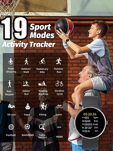 Kids Smart Watch with Heart Rate Monitor - Black