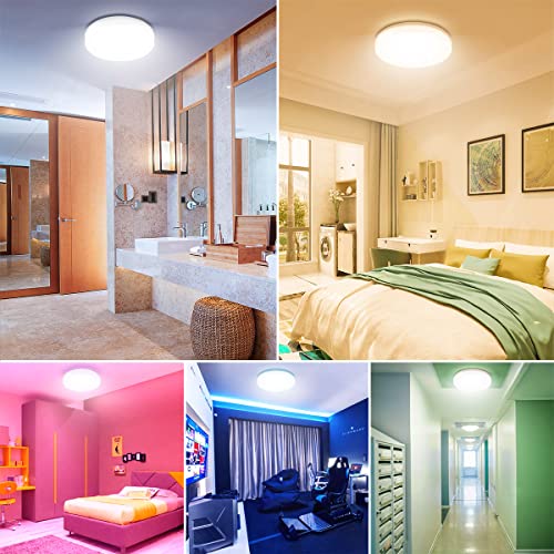 Smart LED Ceiling Light - Dimmable, RGB Color Changing, App/Voice Control