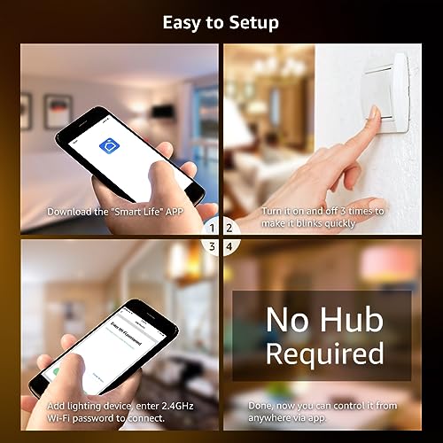 Smart LED Ceiling Light - Dimmable, RGB Color Changing, App/Voice Control