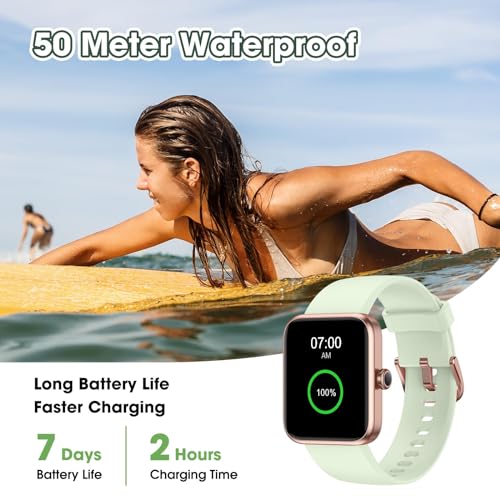 Kfit Smartwatch: iPhone and Android Compatible, Heart & Sleep Monitor