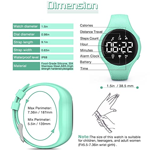 Waterproof Pedometer Watch - Non-Bluetooth Fitness Tracker