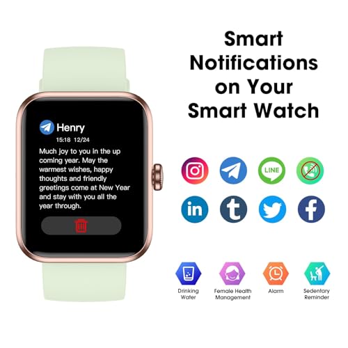 Kfit Smartwatch: iPhone and Android Compatible, Heart & Sleep Monitor