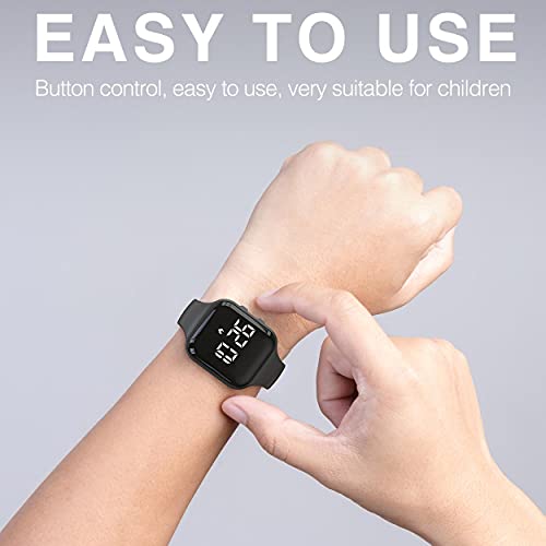 Focwony Led Fitness Tracker Watch - Square Black