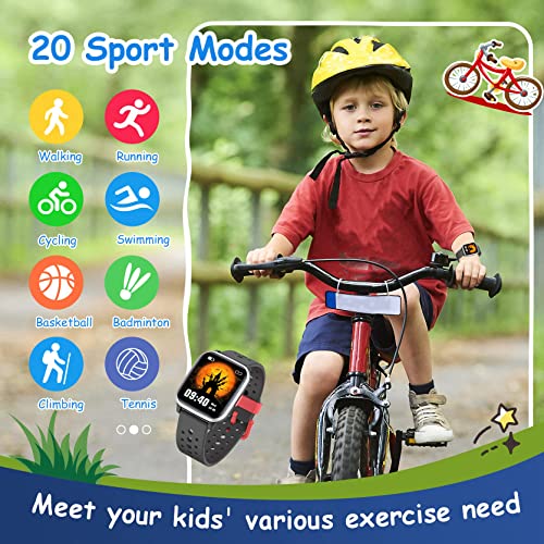 Kids' Fitness Tracker Watch with Games - Black