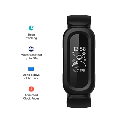 Fitbit Ace 3 Kids Activity Tracker: Animated Clocks, Long-lasting