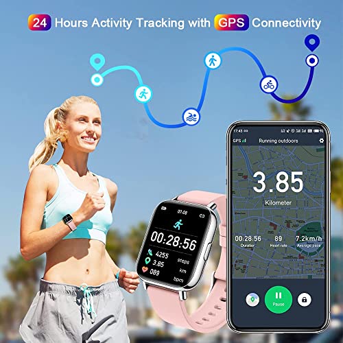 1.69" MOLOCY Fitness Smartwatch - IP68 Waterproof (Pink)
