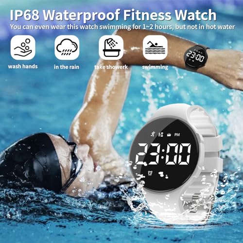 Waterproof Pedometer Watch for Kids - Silent Alarm LED