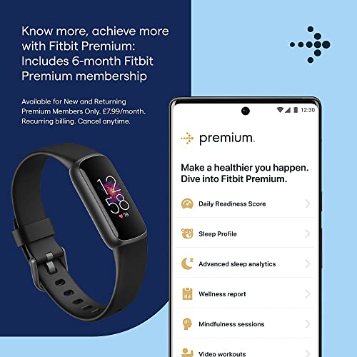 Fitbit Luxe Activity Tracker - Black/Graphite: 6 Days Battery Life
