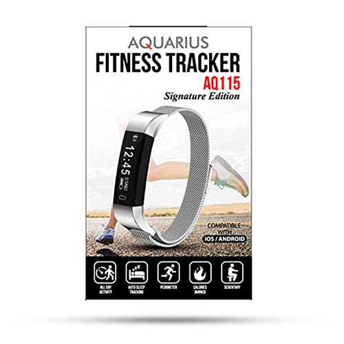 AQUARIUS AQ115 Metal Mesh Fitness Tracker (Space Grey)