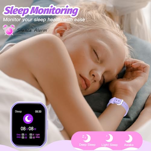 Smart Watch for Girls, Waterproof Fitness Tracker (Purple)