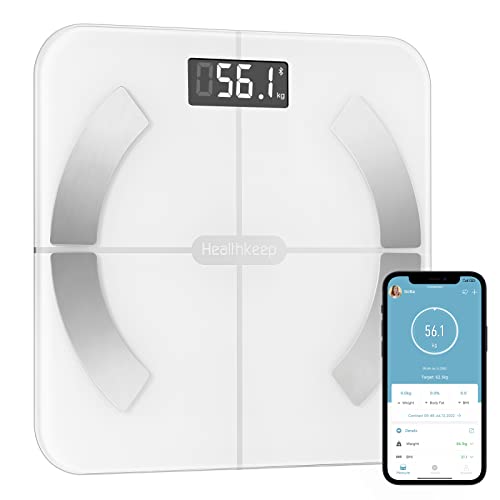 Smart Body Fat Scale: 13 Metrics, iOS/Android Compatible