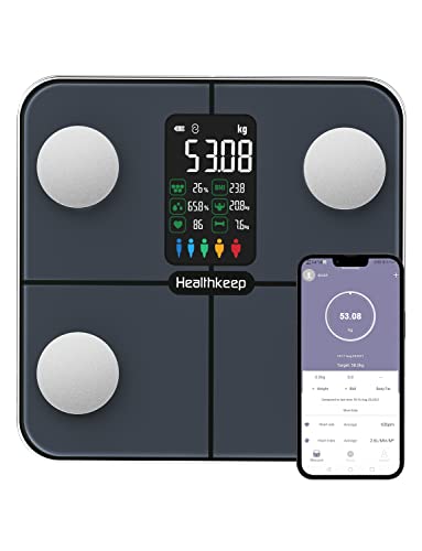 Smart Body Fat Scale: 15 Metrics, Heart Rate, iOS/Android