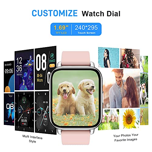 1.69" Touch Screen Smart Watch with Heart Rate Sleep Monitor