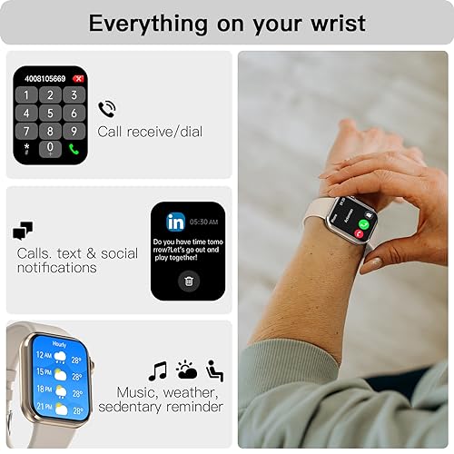 Muzaria Smart Watch: Answer Calls, Large Touch Screen