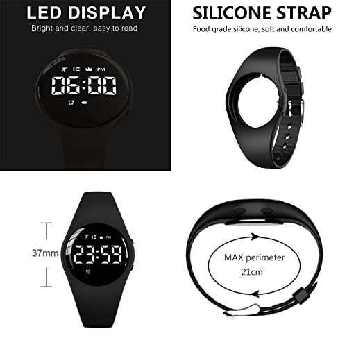 Water Resistant LED Fitness Tracker Watch for Kids & Adults