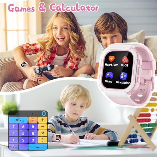 Kids Smart Watch: Waterproof Fitness Tracker, Heart Rate Monitor