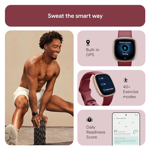 Fitbit Versa 4 Smartwatch - Beet Juice / Copper Rose