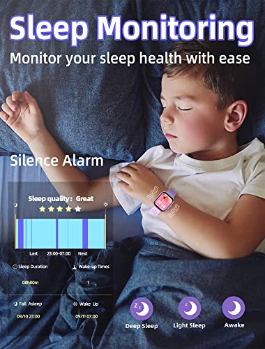 Kids Smart Watch - Waterproof, Fitness Tracker, Heart Rate