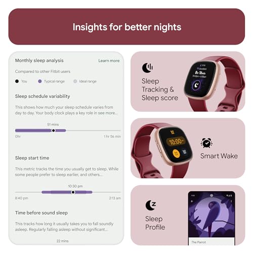 Fitbit Versa 4 Smartwatch - Beet Juice / Copper Rose
