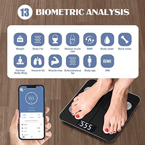 Bluetooth Body Fat Scale with BMI Tracking