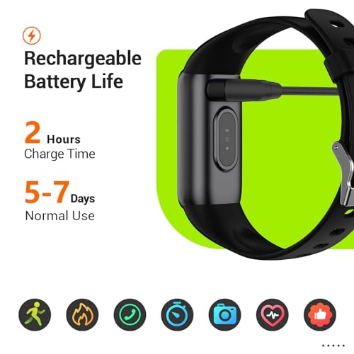 Runlio Fitness Tracker Smart Watch - Heart Rate, Blood Oxygen, IP68 Waterproof
