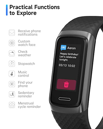 TOOBUR HD Touchscreen Fitness Tracker Smartwatch: Heart Rate, Sleep Monitor, 14 Sport Modes