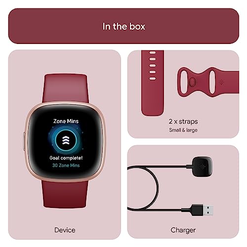 Fitbit Versa 4 Smartwatch - Beet Juice / Copper Rose
