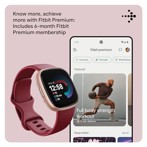 Fitbit Versa 4 Smartwatch - Beet Juice / Copper Rose