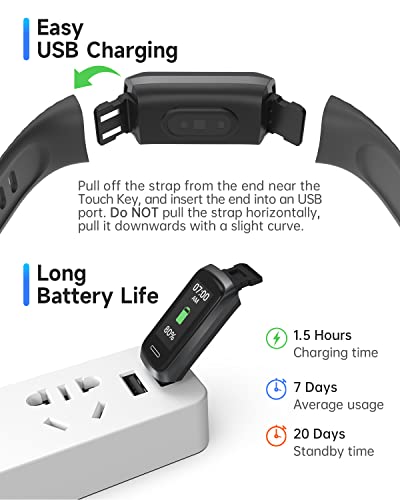 TOOBUR HD Touchscreen Fitness Tracker Smartwatch: Heart Rate, Sleep Monitor, 14 Sport Modes