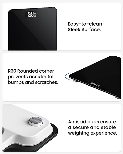 RENPHO Body Weight Scale with High Precision Sensors - Black