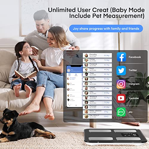 Smart Bluetooth Body Weight Scale - 400 lbs
