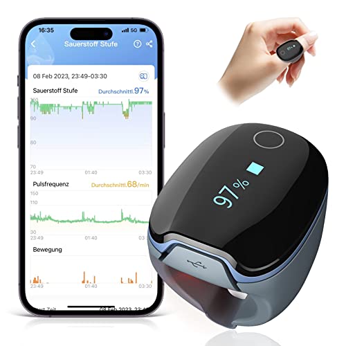 ViATOM Pulse Oximeter: Wearable Bluetooth Oxygen & Heart Rate Monitor