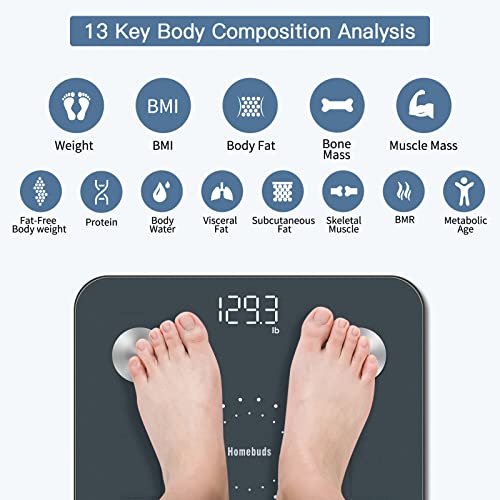 Digital Bathroom Scales with App 28st/400lb/180kg, Blue