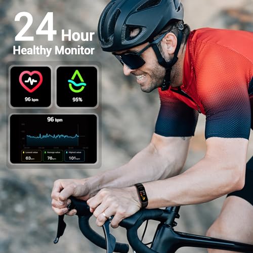 Runlio Fitness Tracker Smart Watch - Heart Rate, Blood Oxygen, IP68 Waterproof