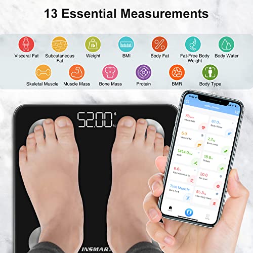 INSMART Bluetooth Body Fat Scales for Body Composition