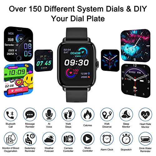 1.7" Touch Screen Smartwatch: Fitness & Health Tracker