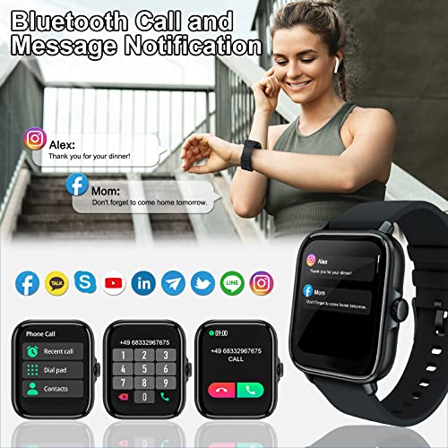 1.7" Touch Screen Smartwatch: Fitness & Health Tracker