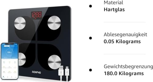 RENPHO Bluetooth Body Composition Scale with LED Display