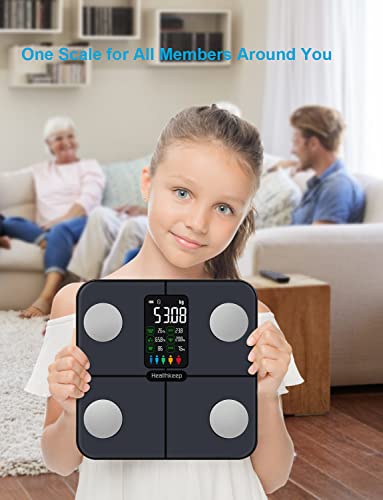 Smart Body Fat Scale: 15 Metrics, Heart Rate, iOS/Android