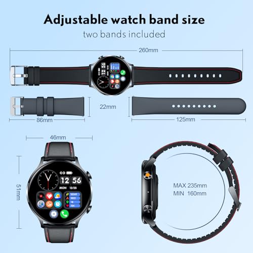 Men's Bluetooth Smartwatch with Heart Rate Monitor and Sleep Tracker