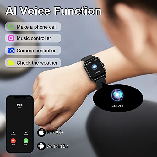 1.7" Touch Screen Smartwatch: Fitness & Health Tracker