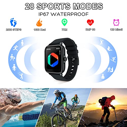 1.7" Touch Screen Smartwatch: Fitness & Health Tracker