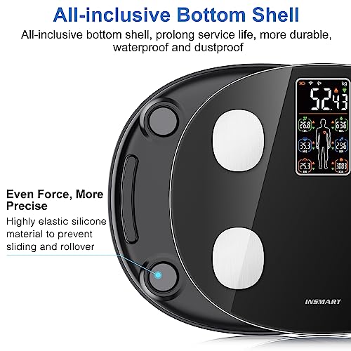 Bluetooth Body Weight Scales with Heart Rate - BLACK