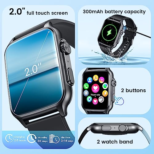 2.0" Touch Screen Smartwatch: Fitness Tracker for Men