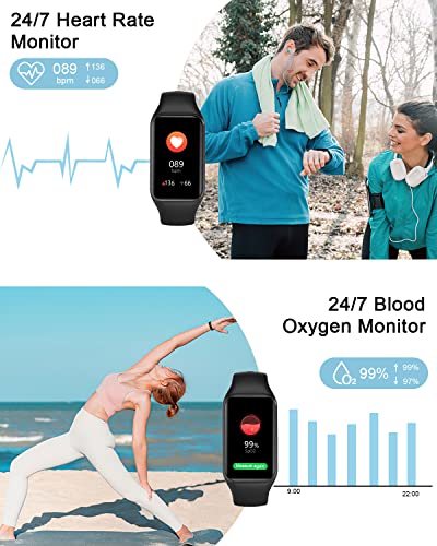 Smart Watch, Fitness Tracker, Heart Rate Monitor - Black