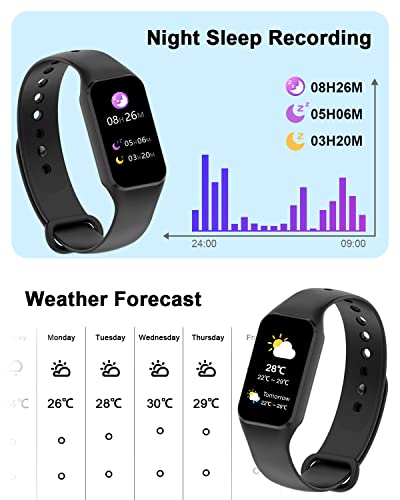 Smart Watch, Fitness Tracker, Heart Rate Monitor - Black
