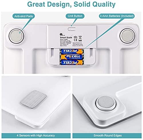 Smart Body Fat Scales with App, White