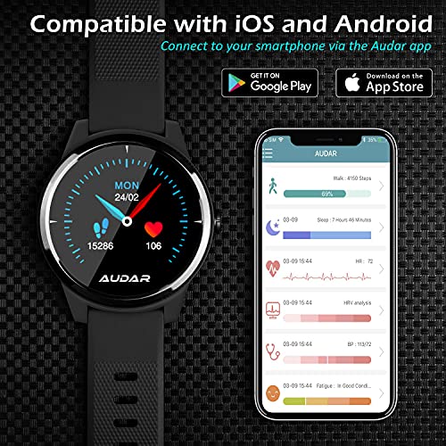 AUDAR E1 - Smart Health Watch for Running, Fitness & Senior Health
