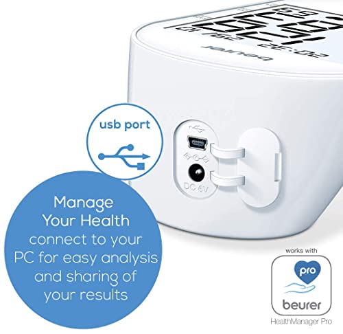 Beurer BM55 Arm Blood Pressure Monitor | XL Cuff | HealthManager USB